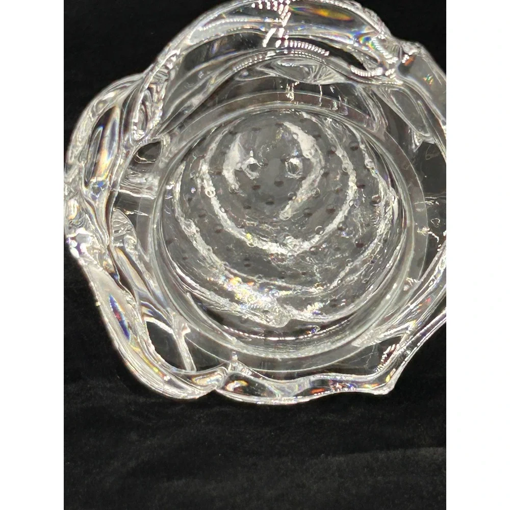 Gorham Floral Garden Rose Crystal Salt and Pepper Shakers Set 6014807 Clear